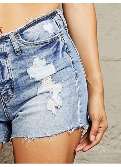 Women's High Waisted Distressed Shorts