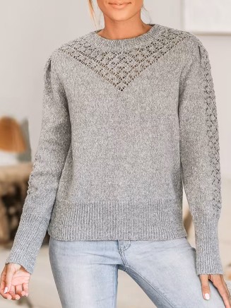 Charcoal Cutout Fitted Sweater